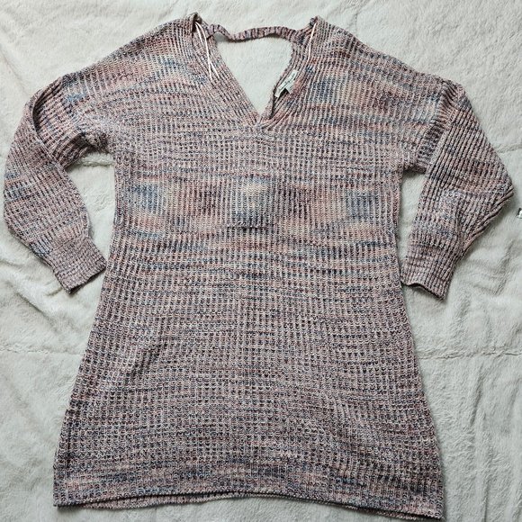 American Rag Multicolor Twist Back Long Sweater Purple Pink Blue XL - Picture 1 of 7